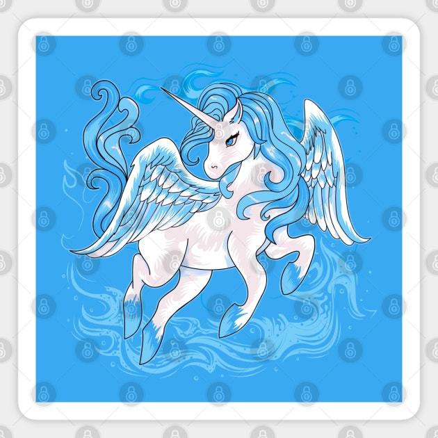 Water Unicorn Pegasus Pony Magnet by machmigo